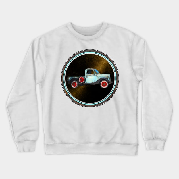 Blue Pickup Truck Crewneck Sweatshirt by crunchysqueak